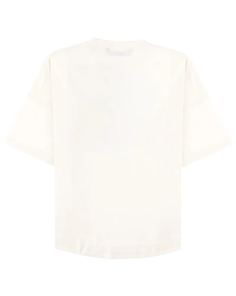 Palm Angels Logo-Embroidered Cotton T-Shirt — White White