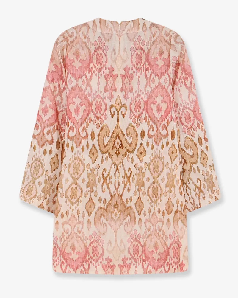 Zimmermann Women's Mini Dress Aster Shift Pink Linen Pink