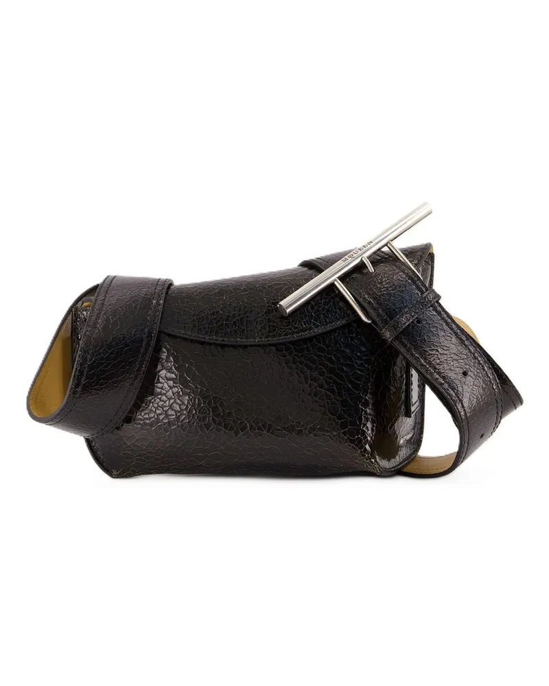 Alexander McQueen Men's Sling Shoulder Bag -  Leather Black Calfskin Handbags-Purses Black
