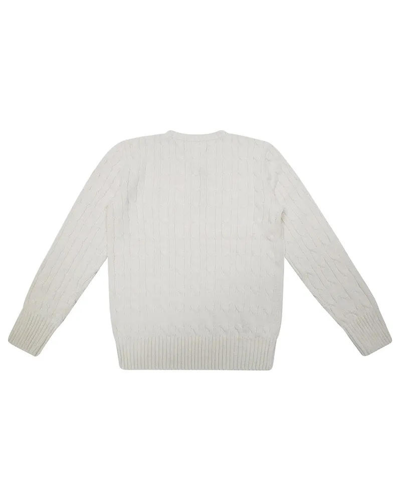 Ralph Lauren Logo Cotton Sweater — White White