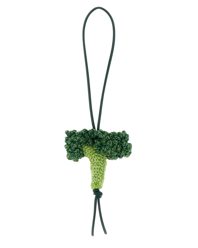 J.W.Anderson Men's Green Crochet Broccoli Charm Portachiavi Keychains Green