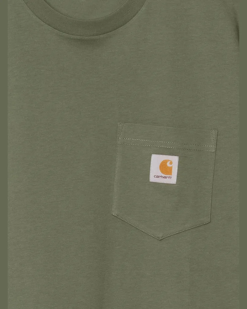 Carhartt WIP Men Cotton T-Shirt Army Green Militar Single Jersey T-Shirts And Polos Green