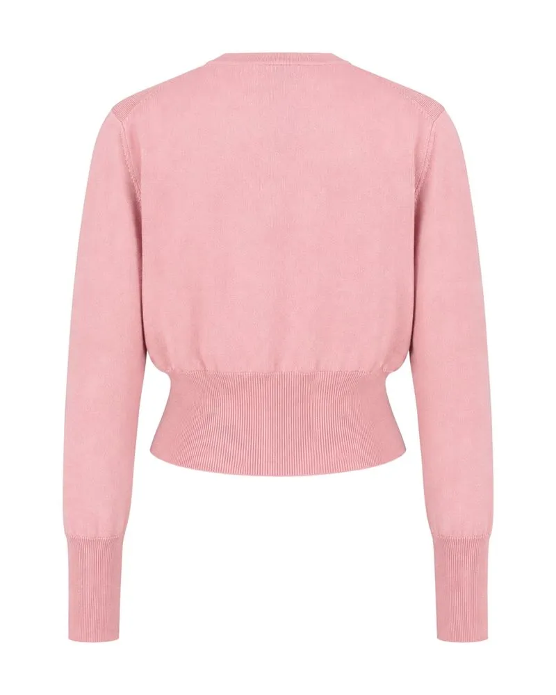 Vivienne Westwood Women's Bea Cropped Cardigan -  Wool Pink Ready-To-Wear Knitwear Pink