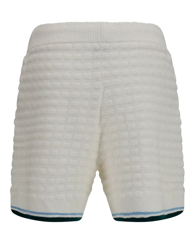 Casablanca Paris Men's Shorts Tennis Bouclé White Cotton Bermuda White