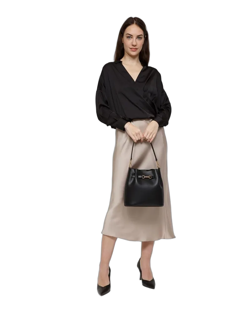 Michael Kors Carson Bucket Bag — Black Black