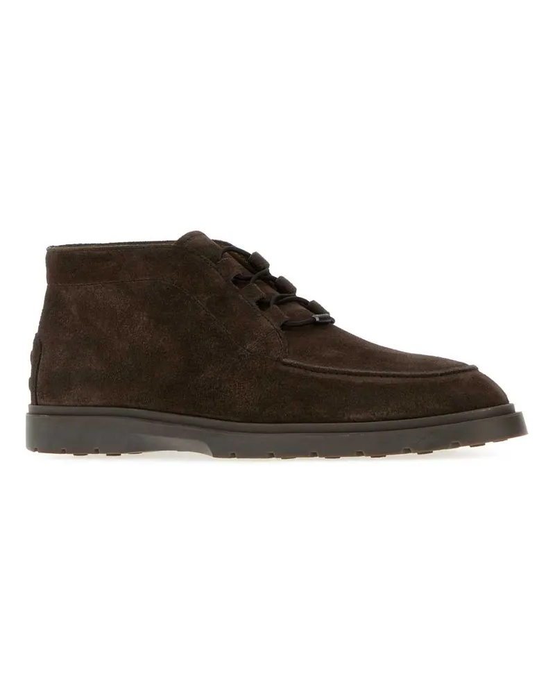 TOD'S Men's Brown Suede Lace-Up Shoes Testamoro Scarpe Stringate Brown