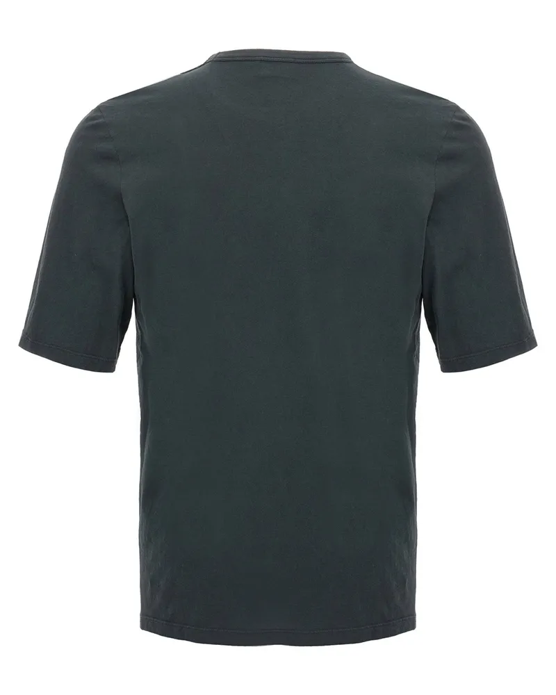 Saint Laurent Logo-Embroidered T-shirt — Charcoal Charcoal