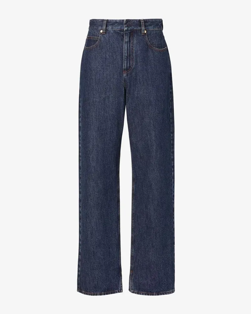 Fendi Wide-Leg Denim Jeans — Indigo Indigo