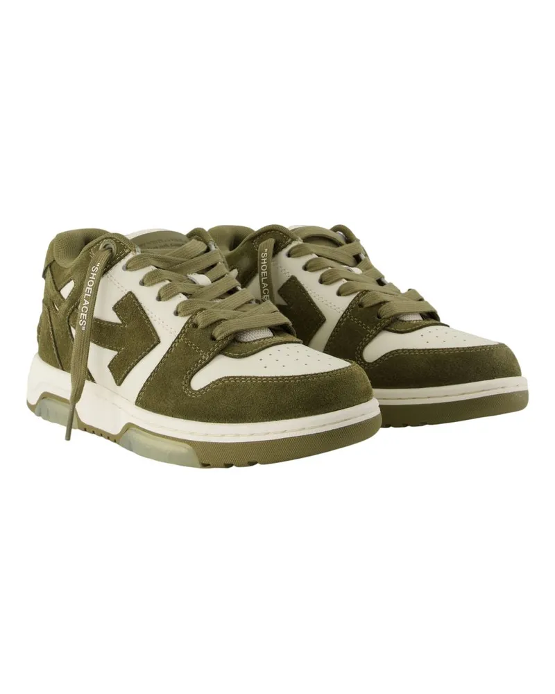OFF-WHITE Women's Out Of Office Sneakers - Off White Leather Khaki Calfskin Shoes Khaki