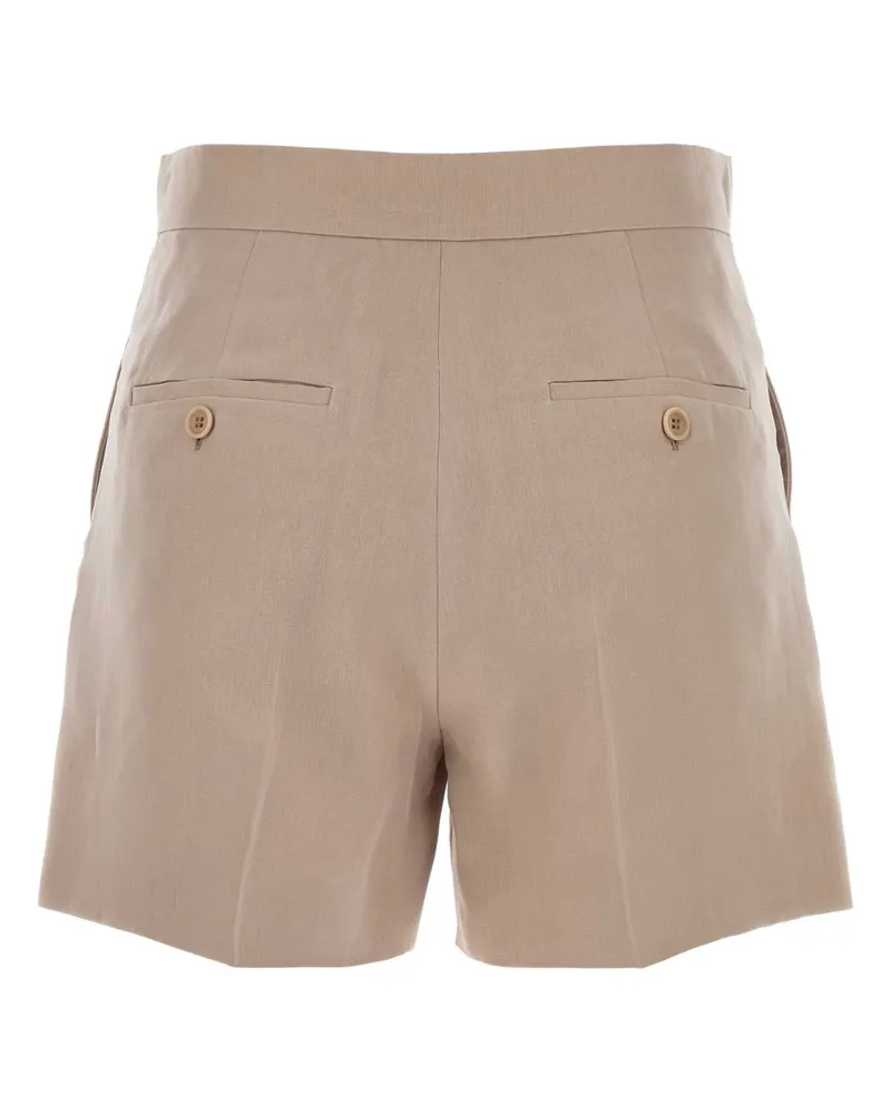 Max Mara Women's Antiqued Silk Aerosi Shorts Sabbia Exterior Beige