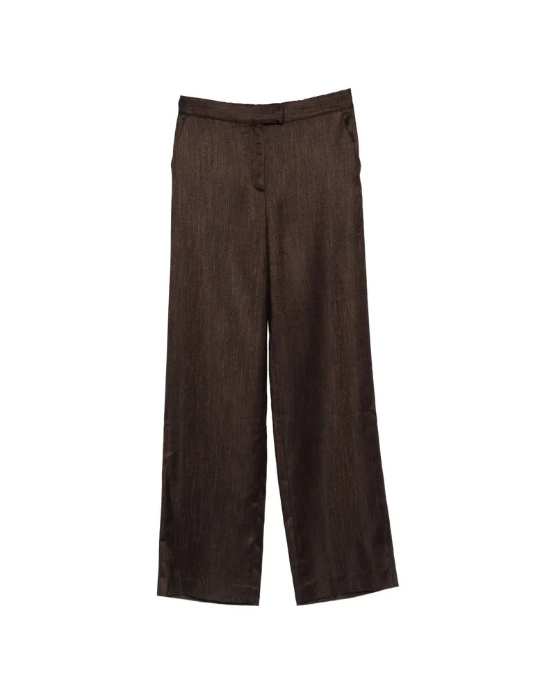 LARDINI Viscose Trousers — Brown Brown