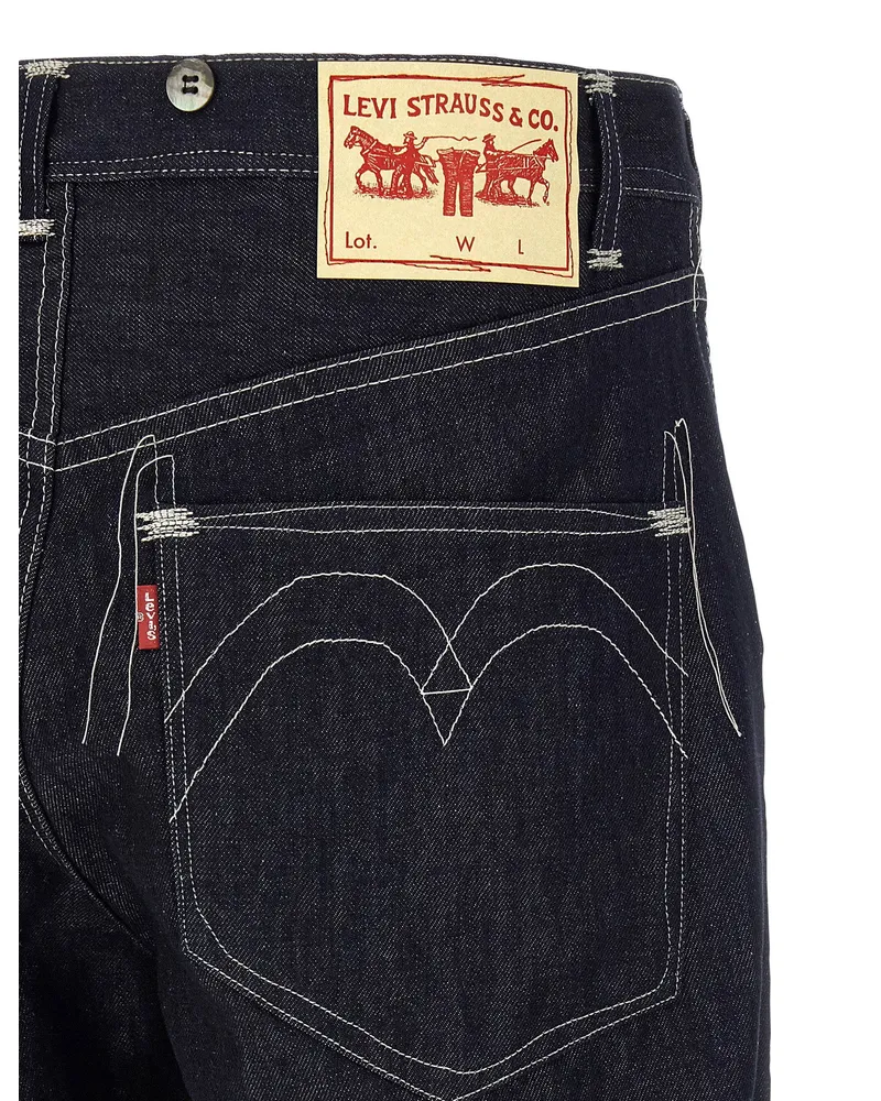 Junya Watanabe Cotton-Linen Blend Denim Jeans — Navy Navy
