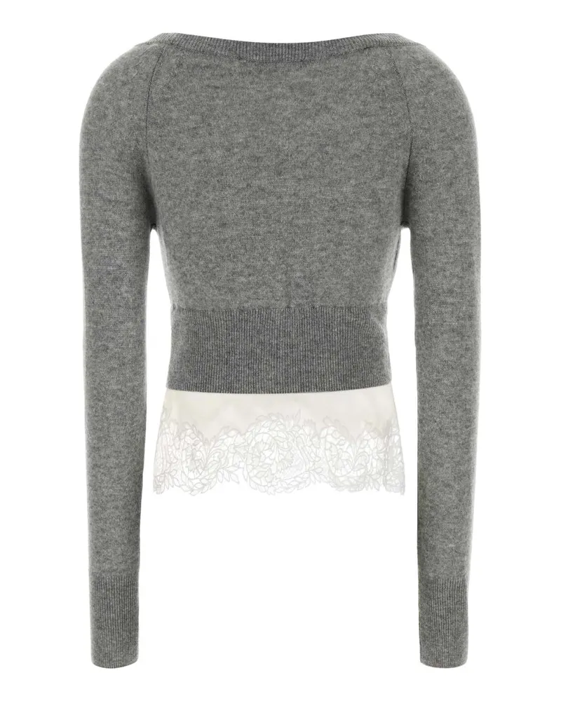 Ermanno Scervino Cashmere and Lace Cardigan — Gray Gray