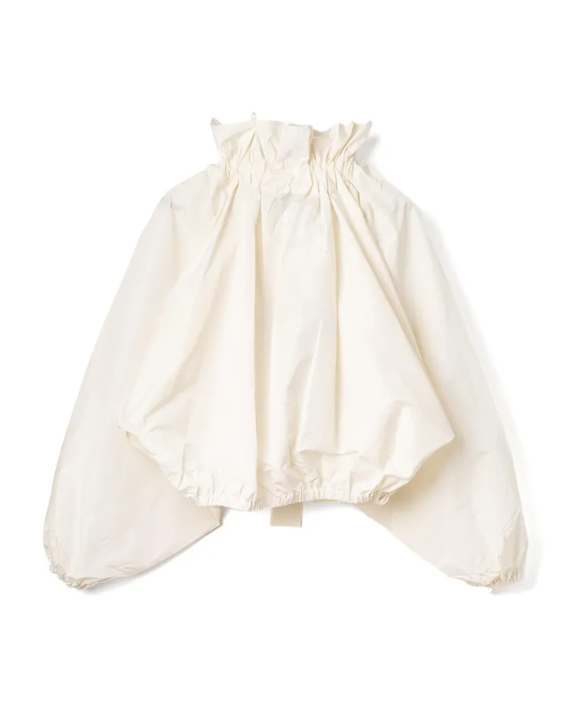 Patou Grosgrain Puff Sleeve Blouse — White White