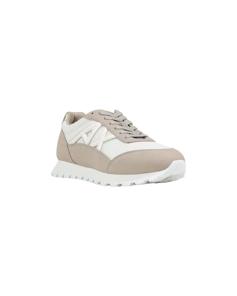 Armani Exchange Lightweight Polyester Sneakers — Beige Beige