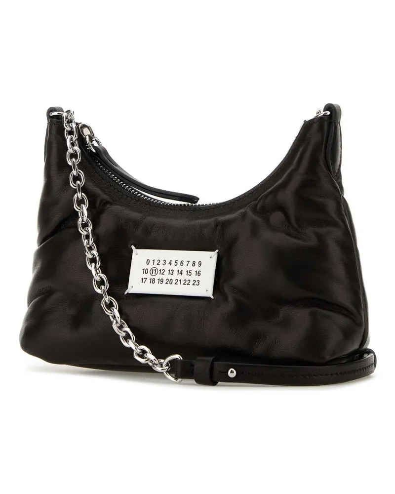 Maison Margiela Women's Black Nappa Leather Micro Glam Slam Hobo Shoulder Bag T8013 Borse A Tracolla Black