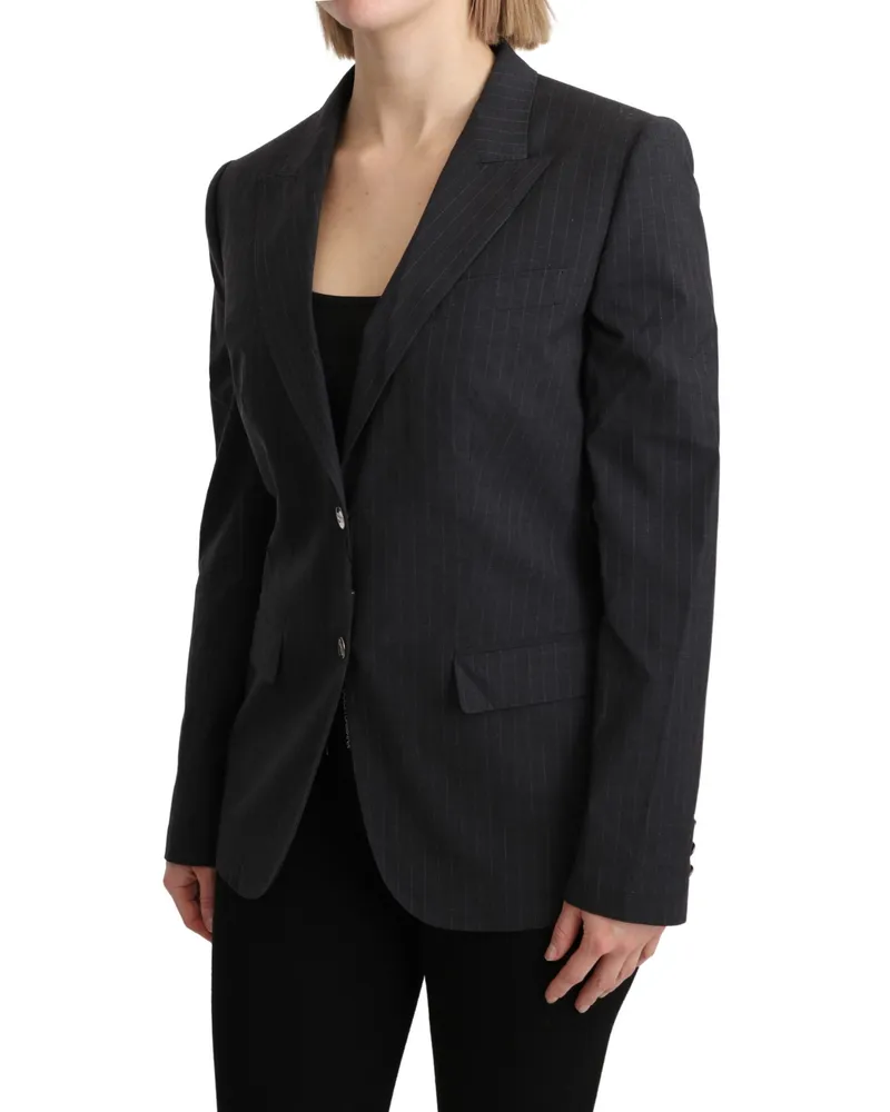 Dolce & Gabbana Women's Gray Single Breasted Blazer Cotton Jacket Clothing Gray