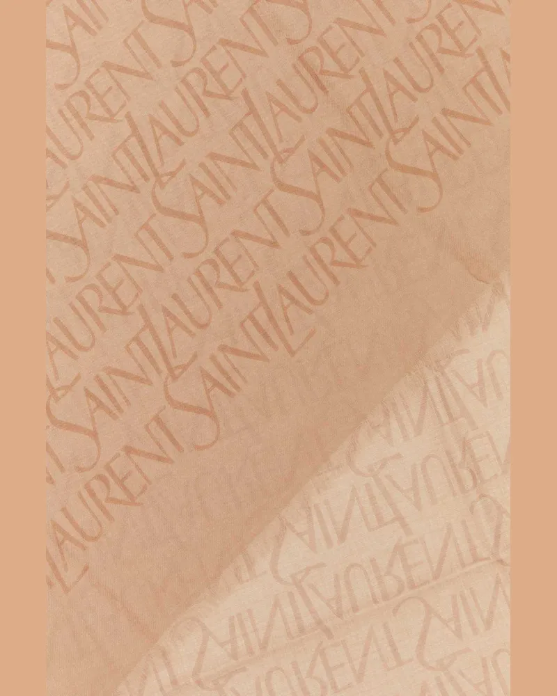 Saint Laurent Women's Printed Modal Blend Scarf Beigelightbrown Exterior: Cashmere Cappelli E Fasce Per Capelli Hat Beige
