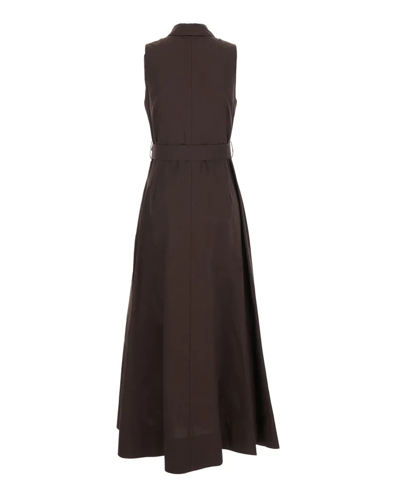 P.A.R.O.S.H. Sleeveless Cotton Dress — Brown Brown
