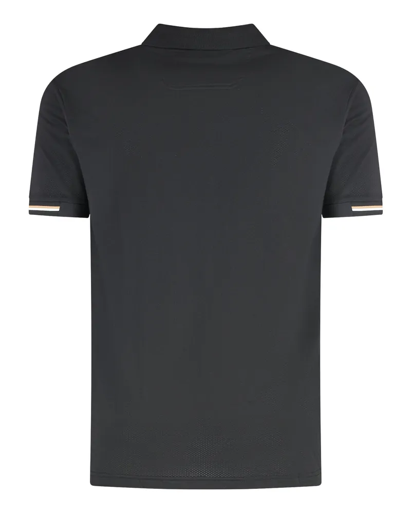 HUGO BOSS Technical Polyester-Elastane Polo Shirt — Black 