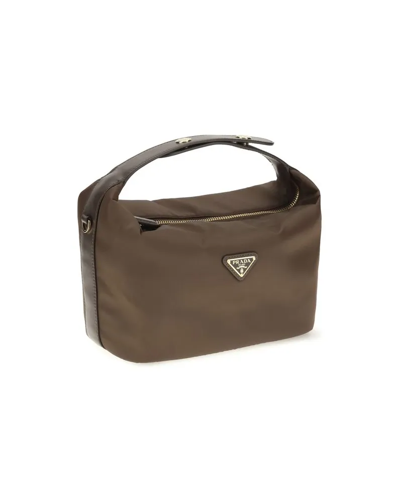 Prada Women's Brown Recycled Polyamide Shoulder Bag Brown