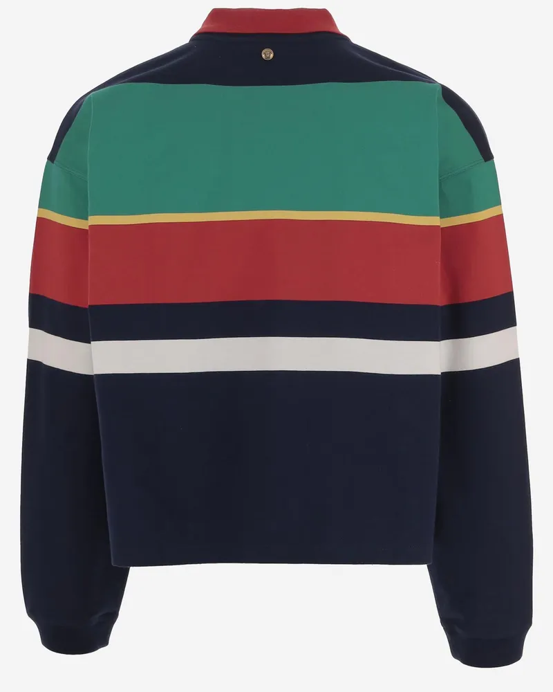 Versace Striped Cotton Polo — Multicolor Multicolor
