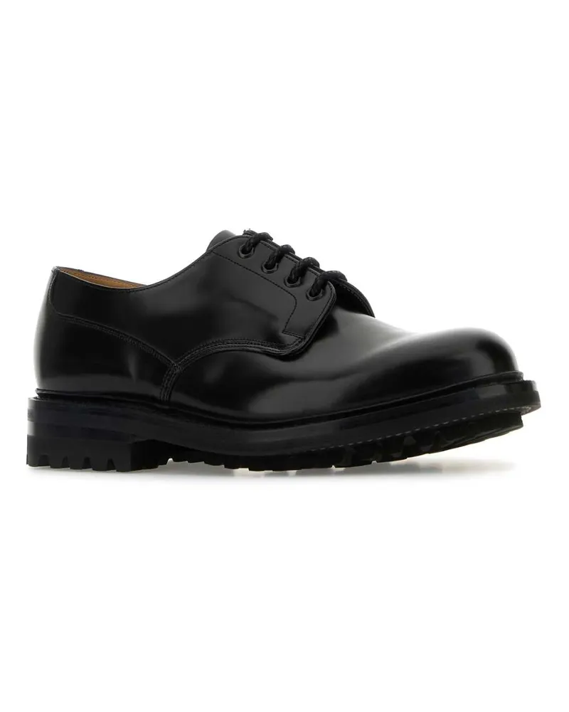Church's Men's Black Leather Mc Neil Lw Lace-Up Shoes Vitello Scarpe Stringate Black