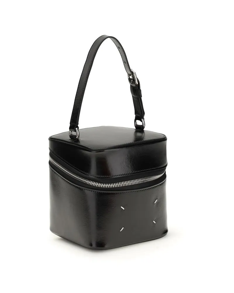 Maison Margiela Women's Black Calf Leather Bos Taurus Backet Bag Black
