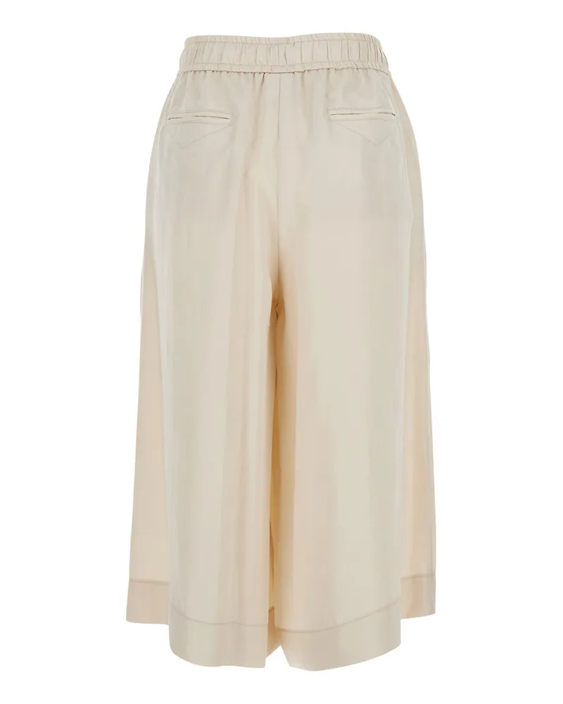 ..,merci Women's Bermuda Shorts Beige With Side Pockets Cotton Beige