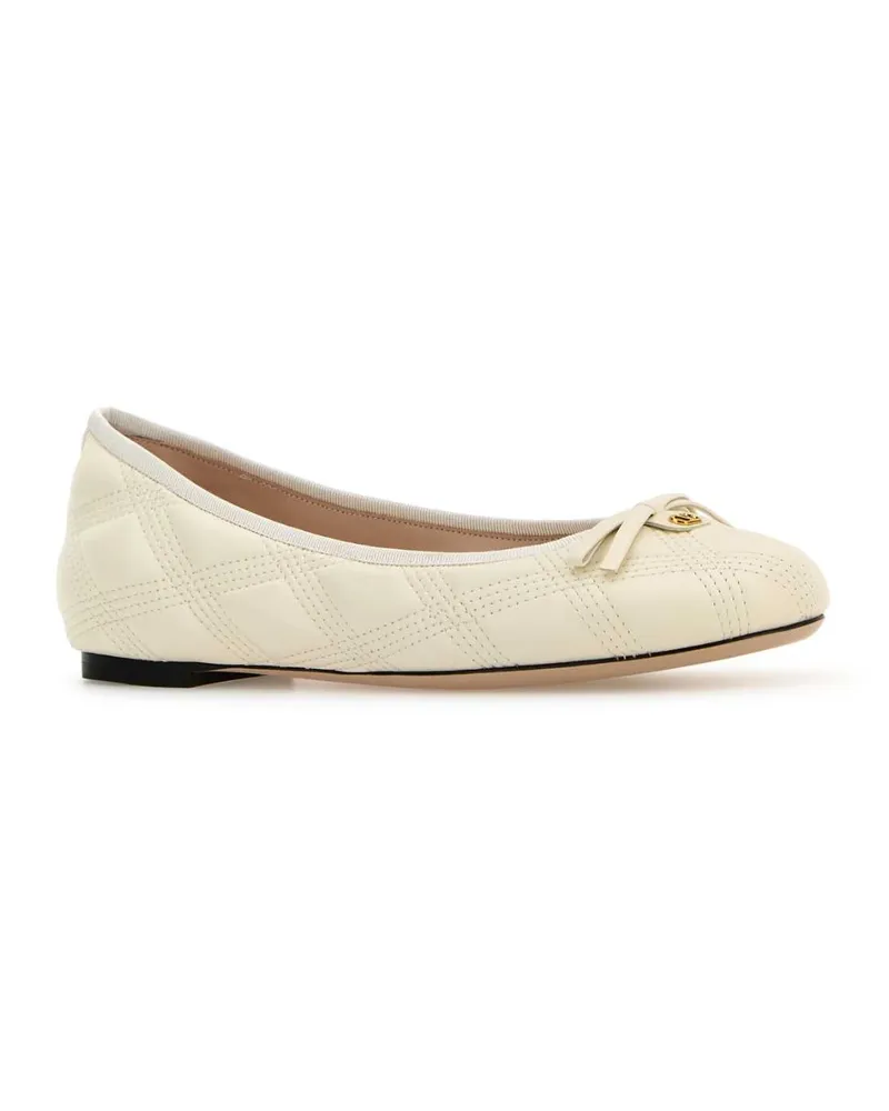 Valentino Garavani Women's Ivory Leather Ballerinas Ballerine Flat Shoes White