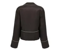Silk-Blend Pajama Shirt — Black