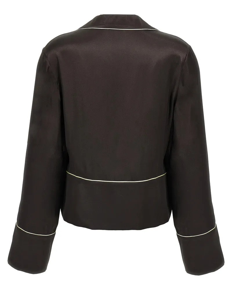 OFF-WHITE Silk-Blend Pajama Shirt — Black Black