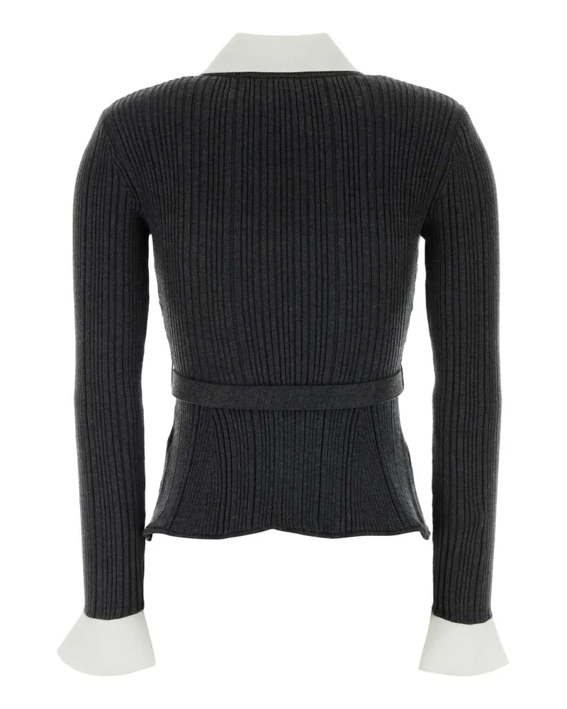 Self-Portrait Women's Dark Grey Knit Cardigan Maglie Sweater Gray