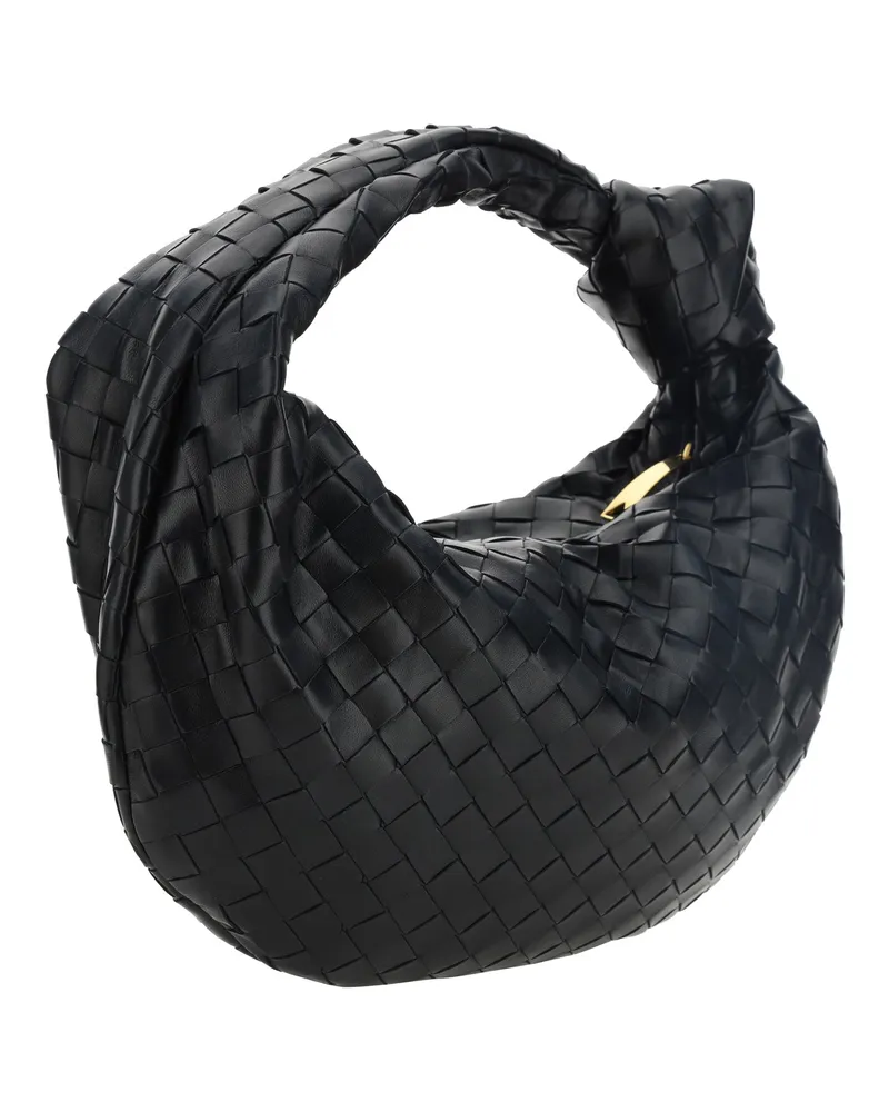 Bottega Veneta Women's Handbag Teen Jodie Black-Gold Lamb Leather Shoulder Bags Black/gold Black