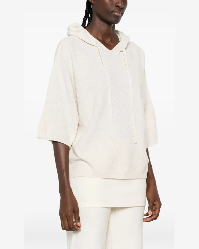 Fabiana Filippi Wool Blend Hoodie — Beige Beige