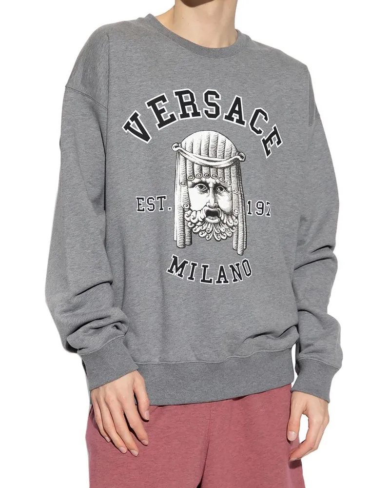 Versace Men's Gray Cotton Sweatshirt Clothing Gray