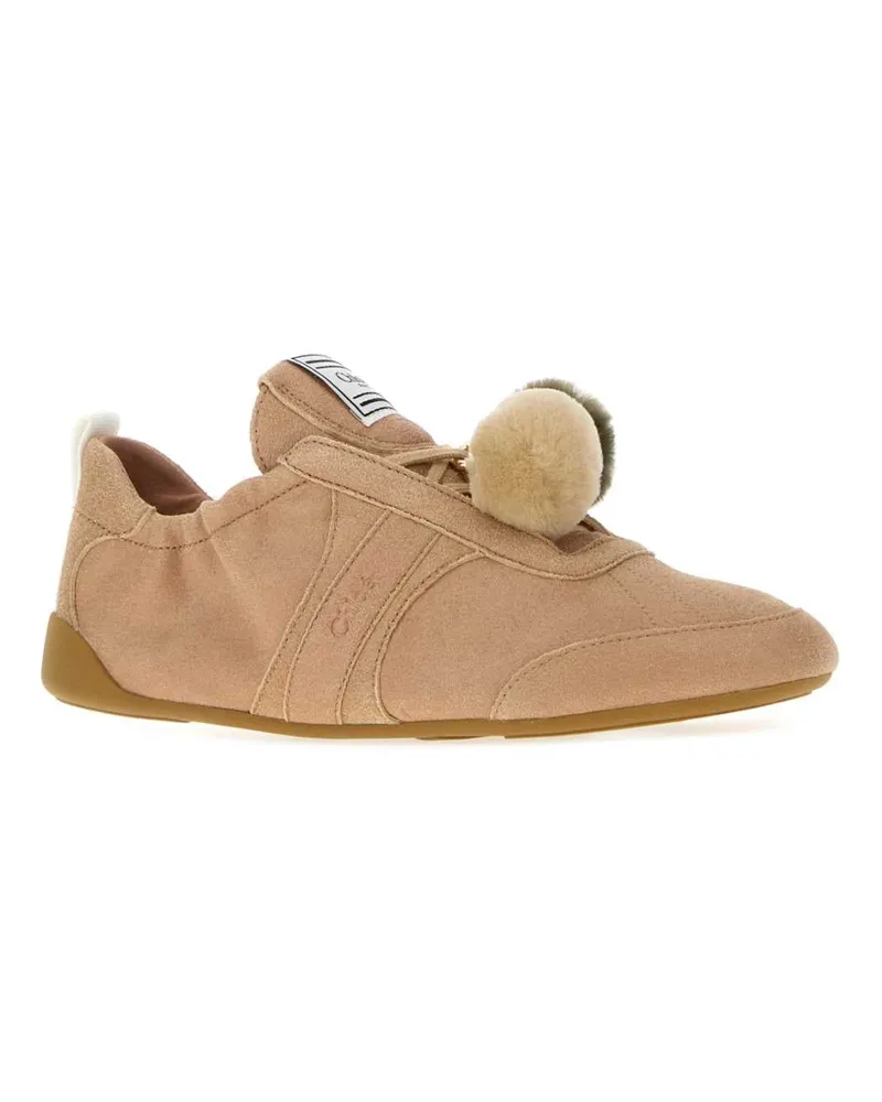 Chloé Suede Slip-On Sneaker — Beige Beige