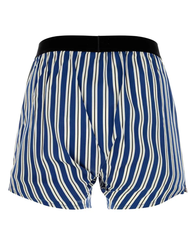 Tom Ford Men's Printed Stretch Satin Boxer Bluewhite Se Ea Intimo Underwear Blue