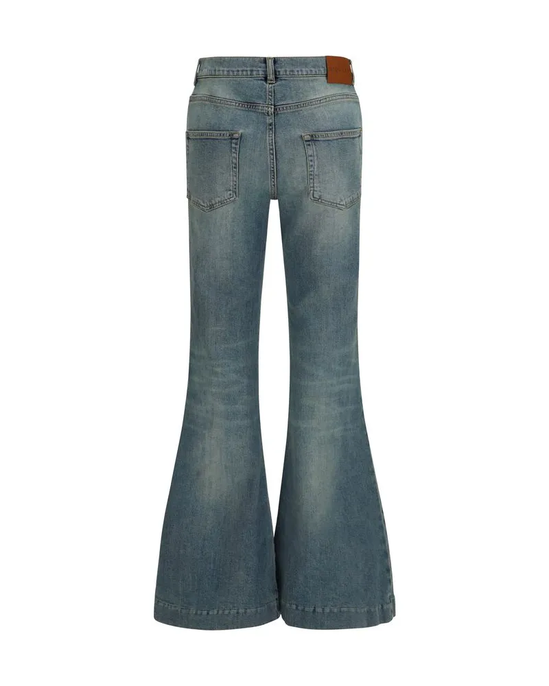 Alexander McQueen Flared Cotton Jeans — Blue Blue