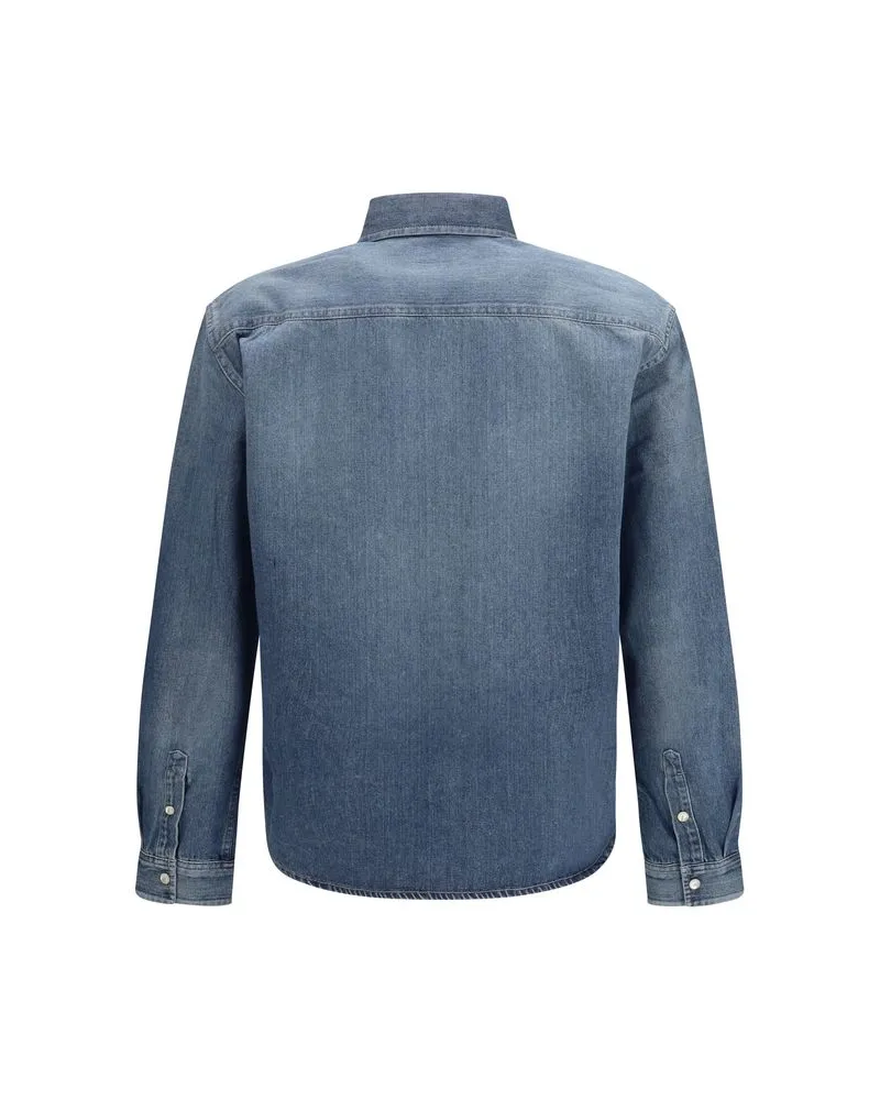 Saint Laurent Men's Blue Denim Shirt Blue