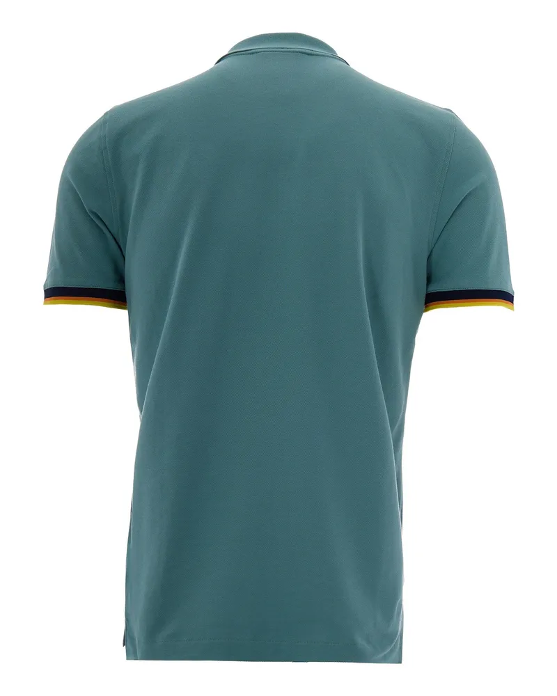 K-Way Men's Polo Vincent Green Mine Cotton Shirts T-shirts And Polos Green