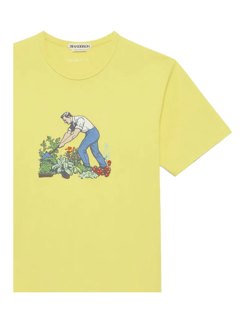 J.W.Anderson Graphic Print Cotton T-Shirt — Yellow Yellow