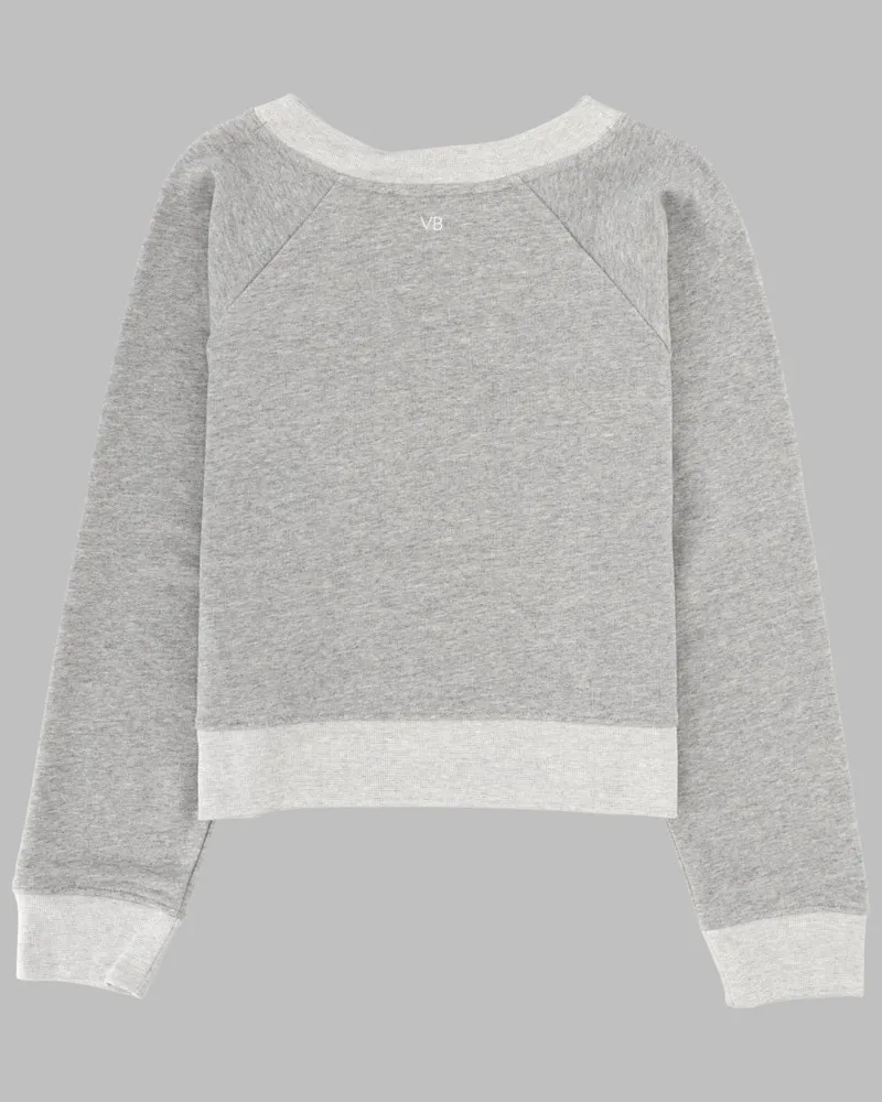 Victoria Beckham Printed Cotton-Modal Sweatshirt — Gray Gray