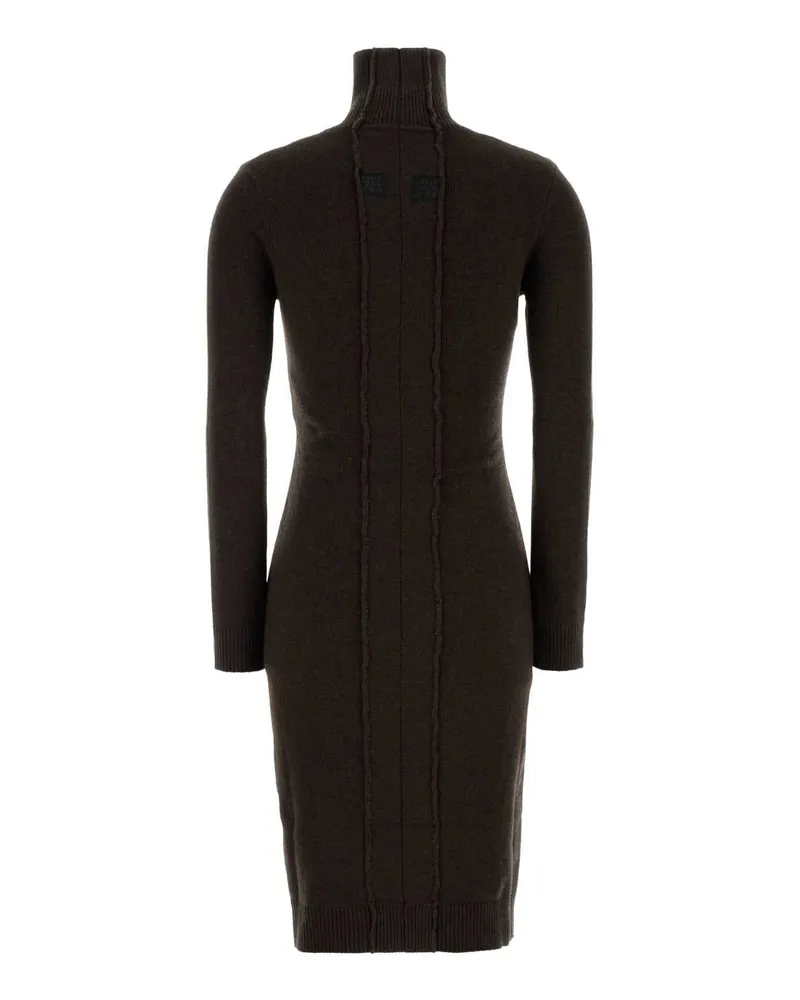 Maison Margiela Women Dark Brown Wool Blend Sweater Dress Exterior: Nylon Abiti Brown