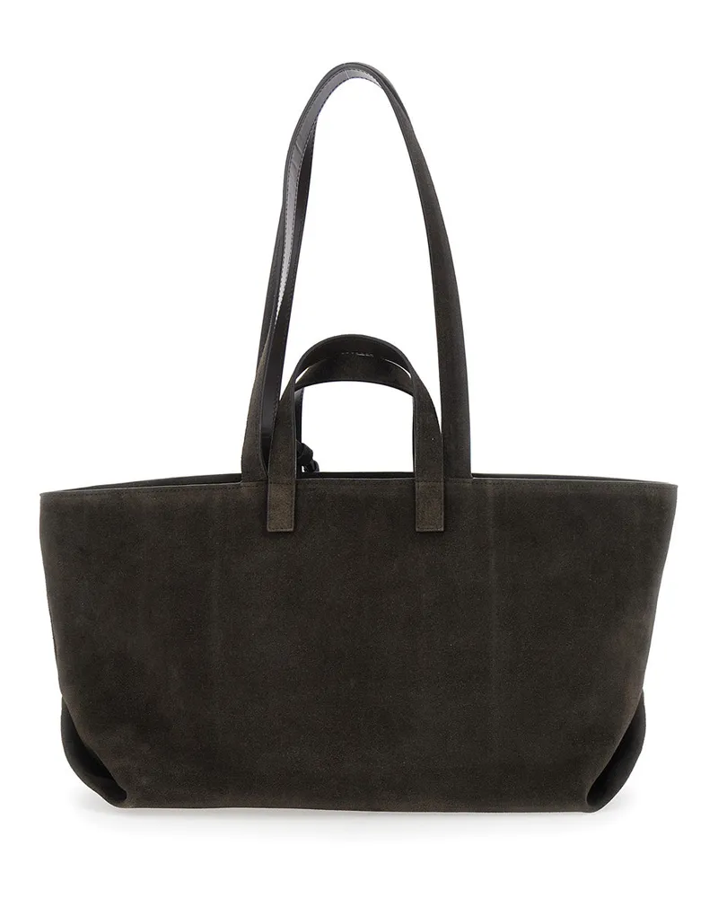 A.P.C. Women's Shopper Bag Le Drummer Brown Suede Cowhide Leather Tote Brown
