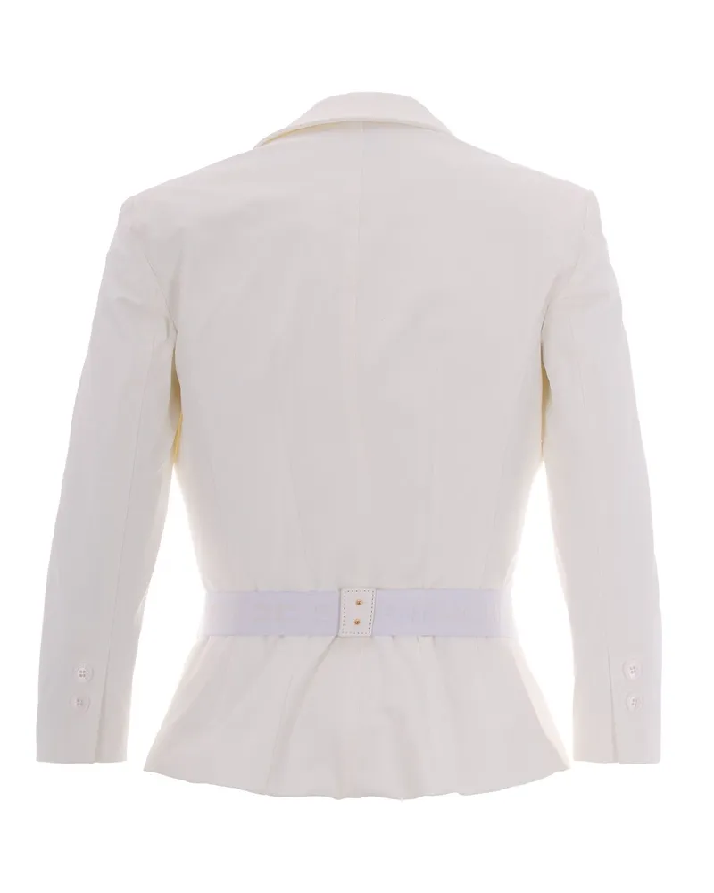 Elisabetta Franchi Women's Jacket Bi-Elastic Ivory Polyamide White