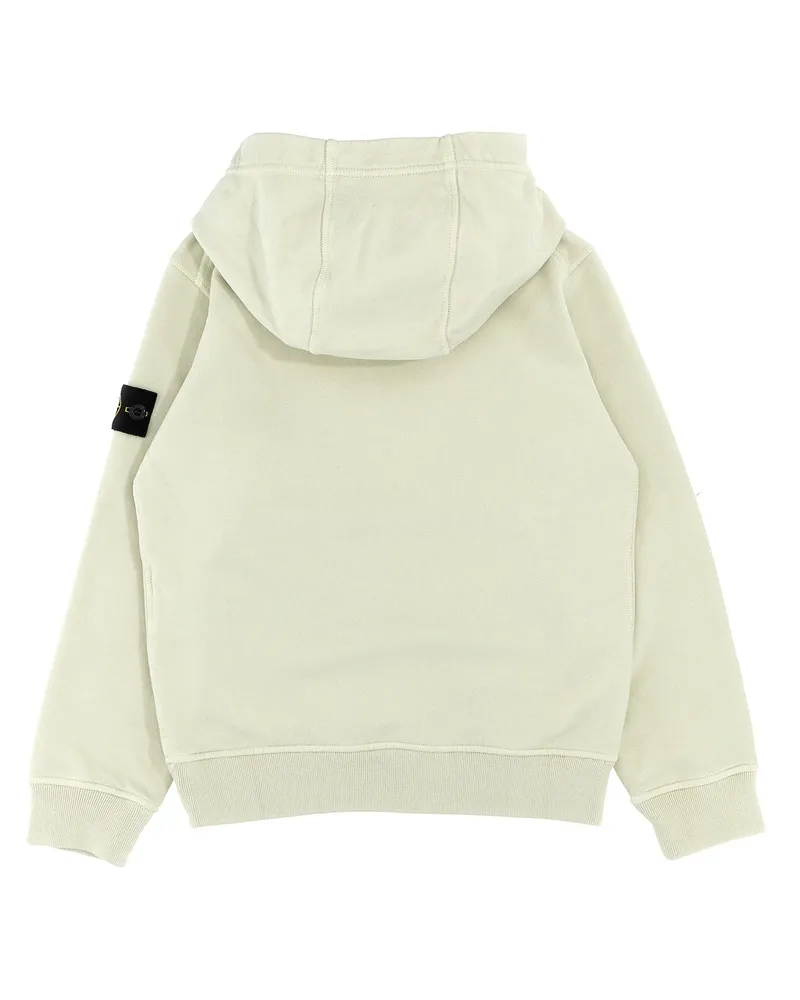 Stone Island Logo Patch Hoodie — Cream Cream