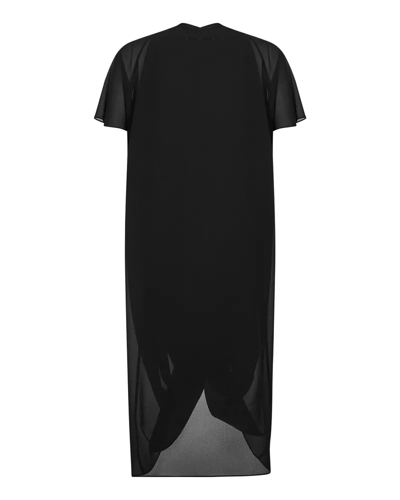Maison Margiela Women's Black Georgette Asymmetric Draped Dress Polyester Black