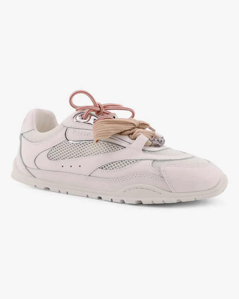 Pinko Women's Sneakers Yulia Mesh-Leather White Trainers Mesh/leather White