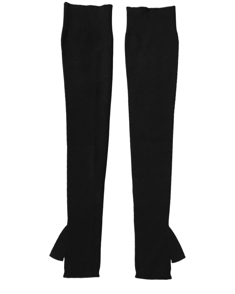 Dolce & Gabbana Virgin Wool Knitted Fingerless Gloves — Black Black
